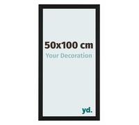 yd. Your Decoration - Cornice 50x100 cm - Nero Opaco - Cornice Decorativa Parete in Legno con Vetro in acryl - Antiriflesso - Catania