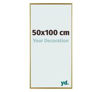 yd. Your Decoration - Cornice 50x100 cm - Oro - Decorativa Parete in Plastica con Vetro in acryl - Antiriflesso - 50x100 Cornice - Evry