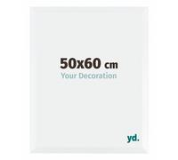 yd. Your Decoration - Cornice 50x60 cm - Bianco Opaco - Cornice Decorativa Parete in Legno con Vetro in acryl - Antiriflesso - Catania