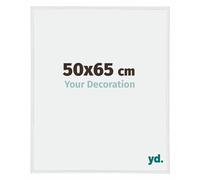 yd. Your Decoration - Cornice 50x65 cm - Bianco Lucente - Cornice Decorativa Parete in Alluminio con Vetro in acryl - Ottima Qualità - Annecy