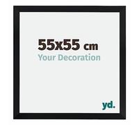 yd. Your Decoration - Cornice 55x55 cm - Nero Opaco - Decorativa Parete in Legno con Vetro in acryl - Antiriflesso - 55x55 Cornice - Catania