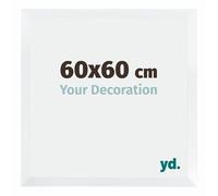 yd. Your Decoration - Cornice 60x60 cm - Bianco Opaco - Cornice Decorativa Parete in Legno con Vetro in acryl - Antiriflesso - Catania