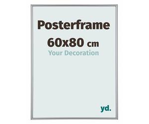 yd. Your Decoration - Cornice 60x80 cm - Cornice poster in plastica con vetro sintetico - Vetro artistico trasparente - Argento Lucente - Paris