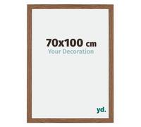 yd. Your Decoration - Cornice 70x100 cm - Cornice Decorativa Parete in Legno con Vetro in acryl - Antiriflesso - Ottima Qualità - Rovere Rustico - Mura