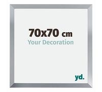 yd. Your Decoration - Cornice 70x70 cm - Argento Lucido - Cornice Decorativa Parete in Legno con Vetro in acryl - Antiriflesso - Catania