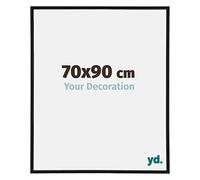 yd. Your Decoration - Cornice 70x90 cm - Nero Opaco - Cornice Decorativa Parete in Plastica con Vetro in acryl - Antiriflesso - 70x90 Cornice - Annecy