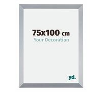 yd. Your Decoration - Cornice 75x100 cm - Argento Lucido - Cornice Decorativa Parete in Legno con Vetro in acryl - Antiriflesso - Catania