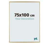 yd. Your Decoration - Cornice 75x100 cm - Oro - Cornice Decorativa Parete in Plastica con Vetro in acryl - Antiriflesso - 75x100 Cornice - Evry