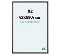yd. Your Decoration - Cornice A2 42x59.4 cm - Nero Opaco - Cornice Decorativa Parete in Alluminio con Vetro in acryl - Antiriflesso - A2 42x59.4 Cornice - Aurora