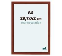 yd. Your Decoration - Cornice A3 29.7x42 cm - Ciliegie - Decorativa Parete in Legno con Vetro in acryl - Antiriflesso - A3 29.7x42 Cornice - Como