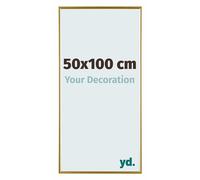 yd. Your Decoration Evry Cornice portafoto da 50 x 100 cm, in plastica con vetro acrilico, antiriflesso, di colore oro