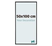 yd Your Decoration Evry - Cornice portafoto in materiale plastico con vetro acrilico, antiriflesso, nero opaco, 50 x 100 cm