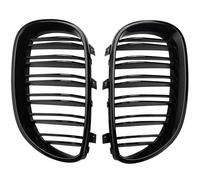 YDCDFVBVGM Centrale Anteriore Griglia di Sfiato per E60 per E61 per Serie 5 2003-2010 Accessori per Auto Coupé 1 Paio di Griglie Doppie A Doppia Linea Nere Lucide Griglia Anteriore Auto