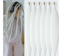 YDDM Capelli Per Treccine Africane Bianco Extension Treccine Texture Yaki Easy Install per Principianti 26 Pollici 6 Pezzi Capelli Leggeri e Naturali per Box Braids, Twist e Crochet