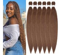 YDDM Capelli Per Treccine Africane Castano Chiaro Extension Treccine Texture Yaki Easy Install per Principianti 26 Pollici 6 Pezzi Capelli Leggeri e Naturali per Box Braids, Twist e Crochet