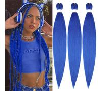 YDDM Capelli Per Treccine Africane Extension Trecce Blu Braids Extension 26 Pollici 3packs Extension Per Treccine Africane Extension Capelli Per Trecce (26Pollice, Blue#)