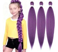 YDDM Capelli Per Treccine Africane Lilla Extension Treccine Texture Yaki Easy Install per Principianti 26 Pollici 3 Pezzi Capelli Leggeri e Naturali per Box Braids, Twist e Crochet
