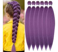YDDM Capelli Per Treccine Africane Lilla Extension Treccine Texture Yaki Easy Install per Principianti 20 Pollici 6 Pezzi Capelli Leggeri e Naturali per Box Braids, Twist e Crochet