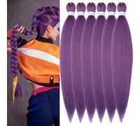 YDDM Capelli Per Treccine Africane Lilla Extension Treccine Texture Yaki Easy Install per Principianti 32 Pollici 6 Pezzi Capelli Leggeri e Naturali per Box Braids, Twist e Crochet