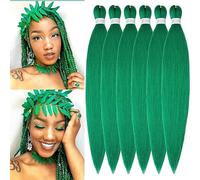 YDDM Capelli Per Treccine Africane Verde Extension Treccine Texture Yaki Easy Install per Principianti 20 Pollici 6 Pezzi Capelli Leggeri e Naturali per Box Braids, Twist e Crochet