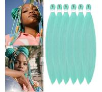 YDDM Capelli Per Treccine Africane Verde Menta Extension Treccine Texture Yaki Easy Install per Principianti 20 Pollici 6 Pezzi Capelli Leggeri e Naturali per Box Braids, Twist e Crochet
