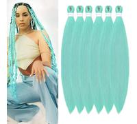 YDDM Capelli Per Treccine Africane Verde Menta Extension Treccine Texture Yaki Easy Install per Principianti 32 Pollici 6 Pezzi Capelli Leggeri e Naturali per Box Braids, Twist e Crochet