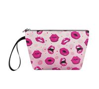 YDFISH Beauty case da donna borsa cosmetica portatile impermeabile borsa da toilette con cerniera carino pochette quattro stagioni articoli, labbra.