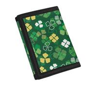 YDFISH Portafoglio per bambini Tri-fold Portafoglio piccolo in pelle portafoglio mini portafoglio per donne borsa organizer per monete, Quattro Foglie