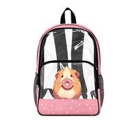 YDFISH Zaino trasparente da 17 pollici per ragazze della scuola in poliestere trasparente borsa da scuola con multi-tasche carino bookbag per ragazze, Ciambella di cavia, L, Classico