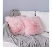 YDFYX Federa Cuscino,in Lana Artificiale Fodera per Cuscino, Super Soft Fodera per Cuscino in Pelle Deluxe Home Decor Decorativo Camera da Letto Federa Divano (2Pcs Rosa, 45X45 cm)