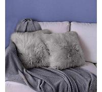 YDFYX Federa Cuscino,in Lana Artificiale Fodera per Cuscino, Super Soft Fodera per Cuscino in Pelle Deluxe Home Decor Decorativo Camera da Letto Federa Divano (2Pcs Grigio, 45X45 cm)