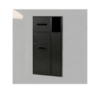 YDHFCD Nicchia a Muro Inox con Porta Rotolo Integrato | Cestino Estraibile, Risparmio Spazio, Antiruggine, Senza Piastrelle(Black,67x40x14cm)