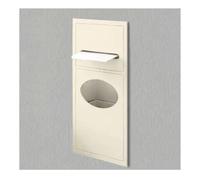 YDHFCD Nicchia a Muro Inox con Porta Rotolo Integrato | Cestino Estraibile, Risparmio Spazio, Antiruggine, Senza Piastrelle(Beige,52x20x13.5cm)