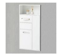 YDHFCD Nicchia a Muro Inox con Porta Rotolo Integrato | Cestino Estraibile, Risparmio Spazio, Antiruggine, Senza Piastrelle(White,86x40x14cm)
