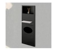 YDHFCD Nicchia a Muro Inox con Porta Rotolo Integrato | Cestino Estraibile, Risparmio Spazio, Antiruggine, Senza Piastrelle(Black,63x20x13.5cm)