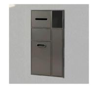 YDHFCD Nicchia a Muro Inox con Porta Rotolo Integrato | Cestino Estraibile, Risparmio Spazio, Antiruggine, Senza Piastrelle(Gray,67x40x14cm)