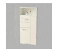 YDHFCD Nicchia a Muro Inox con Porta Rotolo Integrato | Cestino Estraibile, Risparmio Spazio, Antiruggine, Senza Piastrelle(Beige,86x40x14cm)