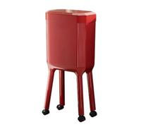 YDHFCD Pattumiera Alta Senza Piegarsi con Ruote e Coperchio | Forma stretta, coperchio ermetico, 4 ruote, nessuna piegatura(Red)