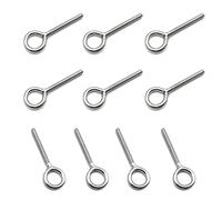 YDHfdc 10 Pezzi M4 Bulloni ad occhio in acciaio inossidabile Golfare a gambo lungo Per il Fissaggio e L'attaccatura,53mm