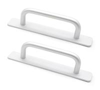 YDHfdc 2 Pezzi Autoadesive Mobili Maniglia 147mm Porta Maniglia Istantanea Adesiva Porta Alluminio Maniglione per Porte e Finestre, Camera da Letto, Porta Scorrevole etc, Argento