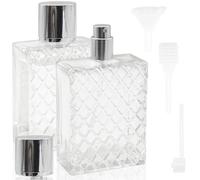 YDHfdc 2 Pezzi Porta Profumo da Viaggio 100ml Boccetta Profumo Ricaricabile Vetro Boccette Profumi Vuoti con Pipette e Imbuto per Profumi, Cosmetici, Viaggi