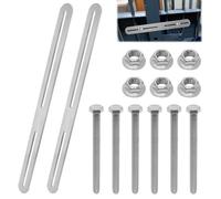 YDHfdc 2 Pezzi Set di Fissaggio per Cassetta Delle Lettere 280 x 24mm Staffa Piatta Forata Acciaio Inox con 6 Viti e Dadi per Cassette Postali Fisse e Manutenzione Mobili(Argento)