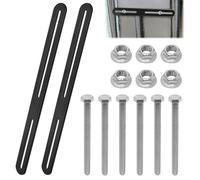 YDHfdc 2 Pezzi Set di Fissaggio per Cassetta Delle Lettere 280 x 24mm Staffa Piatta Forata Acciaio Inox con 6 Viti e Dadi per Cassette Postali Fisse e Manutenzione Mobili(Nero)