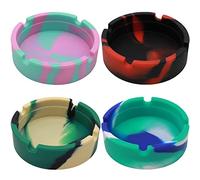 YDHfdc Posacenere in silicone colorato, forma rotonda, elegante e resistente al calore, per esterni, ristoranti, interni e molto altro ancora, 4 pezzi