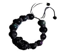 YDHSIKK Bracciali Pi Yao Braccialetto Rosso con Corda Ricchezza Amuleto Reiki Fortunato Regolabile Anti Male Bracciale Donna Uomo, Rosso, 10mm(Brown-12mm)