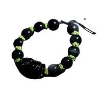 YDHSIKK Bracciali Pi Yao Braccialetto Rosso con Corda Ricchezza Amuleto Reiki Fortunato Regolabile Anti Male Bracciale Donna Uomo, Rosso, 10mm(Green-12mm)