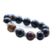 YDHSIKK Bracciali Ricchezza Autentica Pietra Occhio di Tigre Cristallo Amuleto Reiki Fortunato Ricchezza Allontana gli Spiriti Maligni Braccialetto Regalo Ispirativo(8mm)