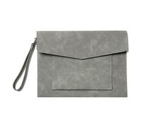 YDHSIKK Cartella portadocumenti a busta Borsa, Borsa portadocumenti in pelle PU multicolore 33x24 cm for ufficio, scuola e studenti(Grey)