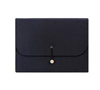 YDHSIKK Cartella portadocumenti a busta Borsa, Cartella portadocumenti in pelle con 13 scomparti, multicolore, 33x3x24,5 cm(Black)
