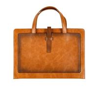 YDHSIKK Cartella portadocumenti a busta Borsa, Organizzatore for documenti in pelle PU con portadocumenti - 255x360 mm, marrone, blu, grigio(Brown)